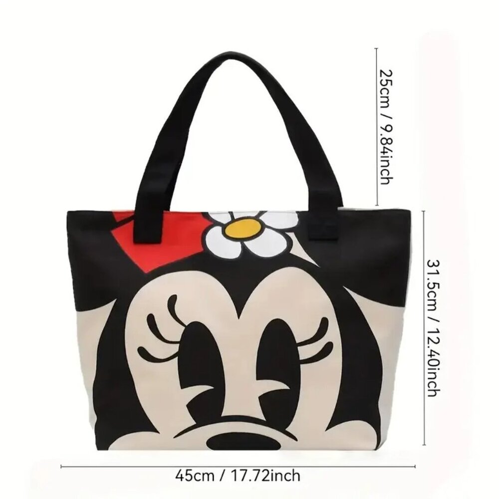 Disney Minnie Mouse Tote Bag Canvas Large Shopper Beach Bag 17”x12”  New - Picture 7 of 7